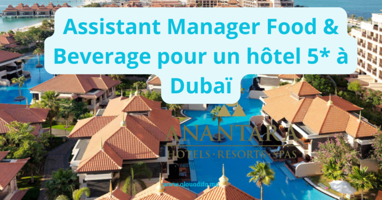Assistant Manager Food & Beverage pour un hôtel