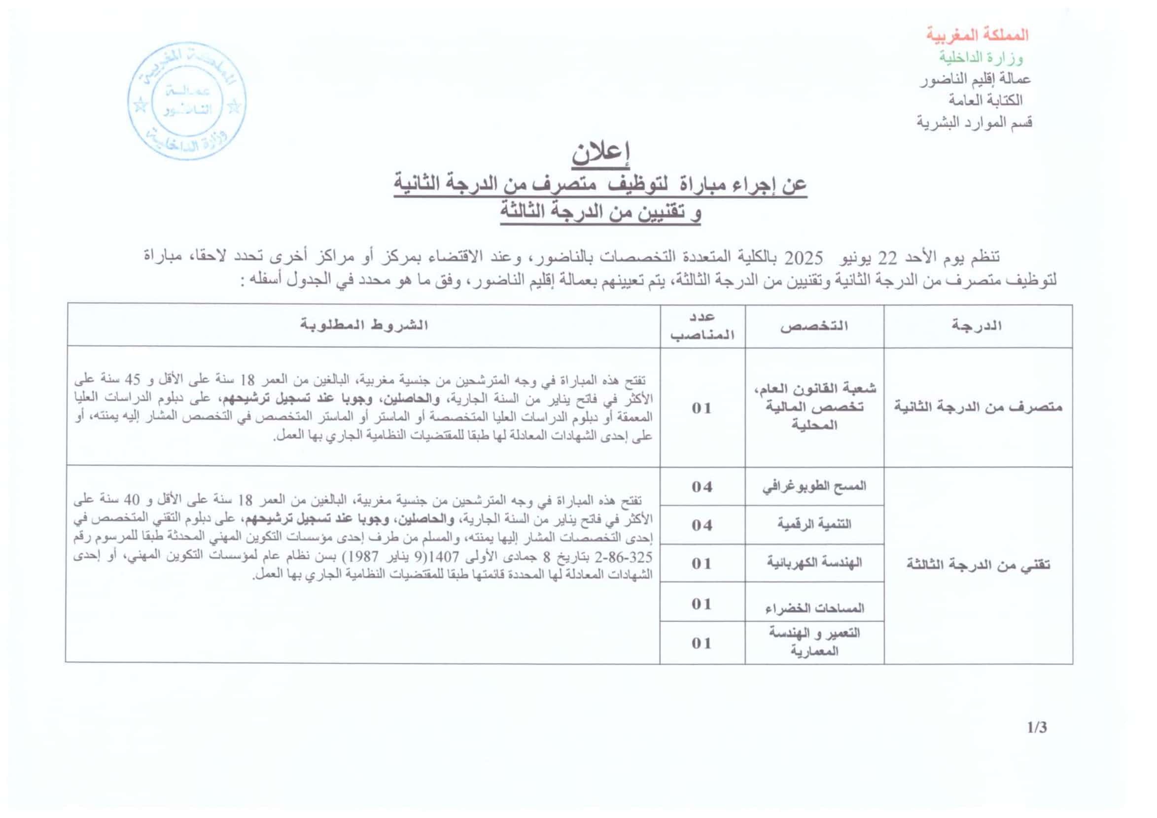 Concours Province Nador