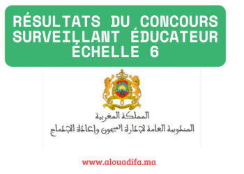résultats du concours surveillant éducateur échelle 6