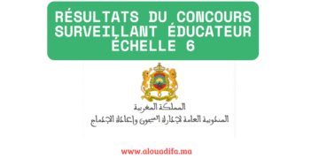 résultats du concours surveillant éducateur échelle 6