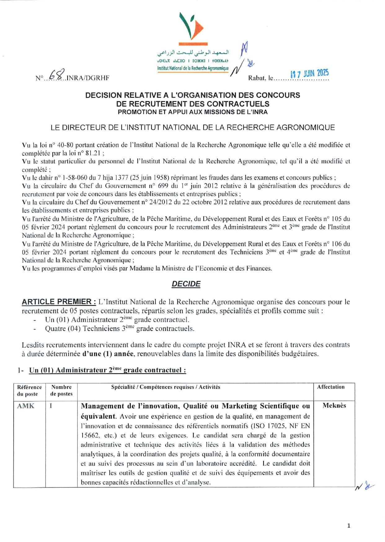 concours INRA