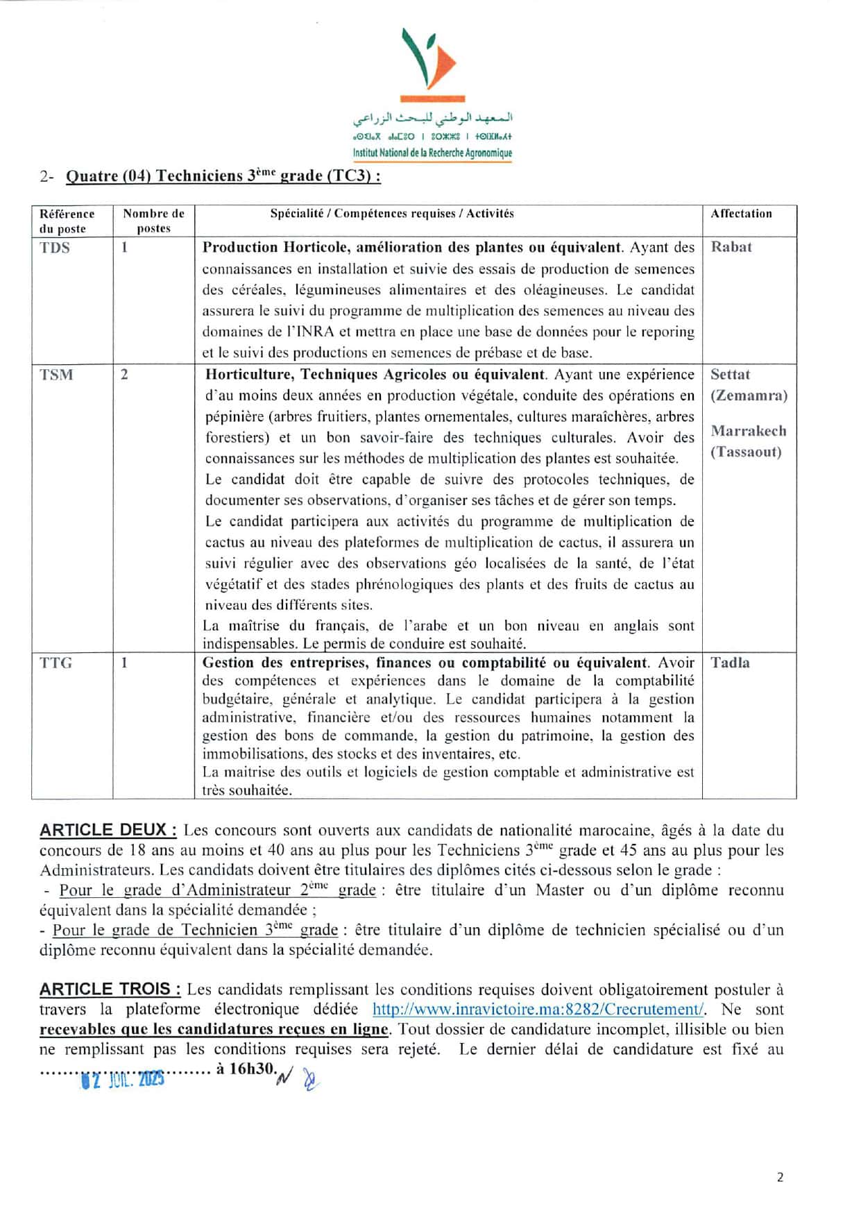 concours INRA
