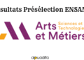 Résultats Présélection ENSAM