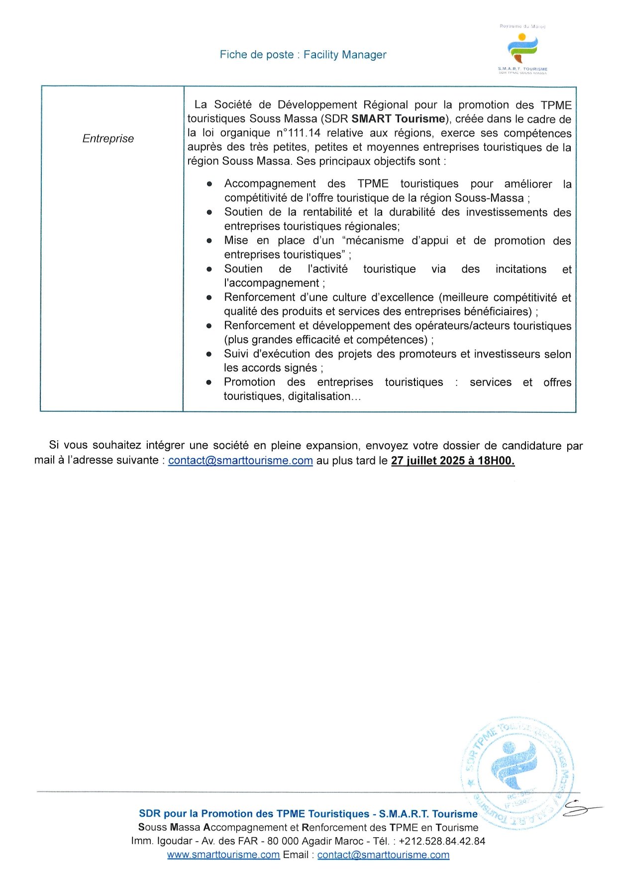 Emploi audit interne Agadir