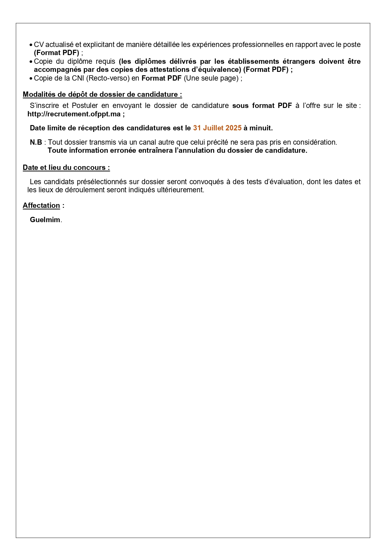 Formateur génie civil OFPPT