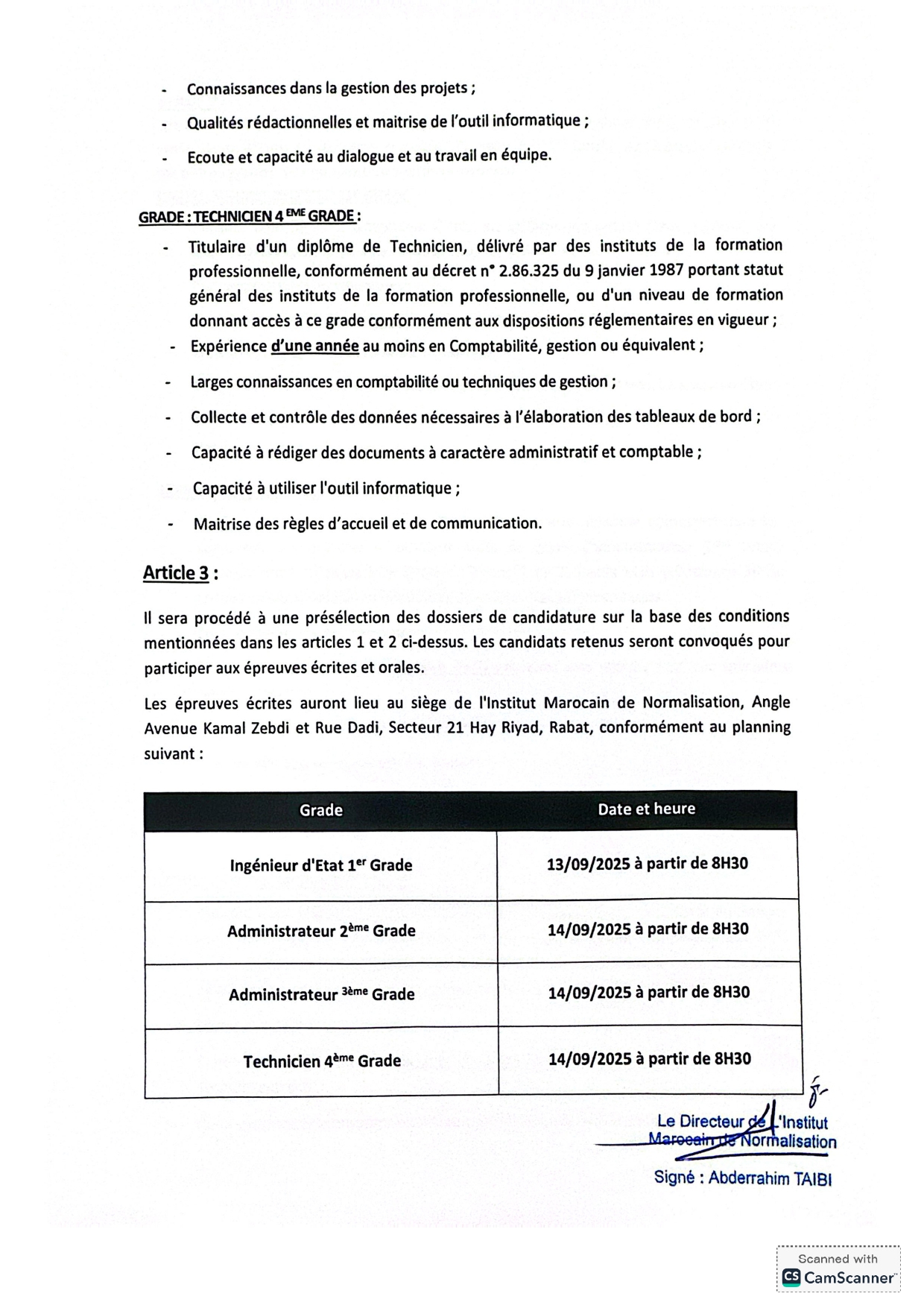 Recrutement IMANOR