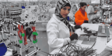 Opératrice de câblage automobile