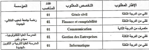 concours techniciens Université Chouaïb Doukkali