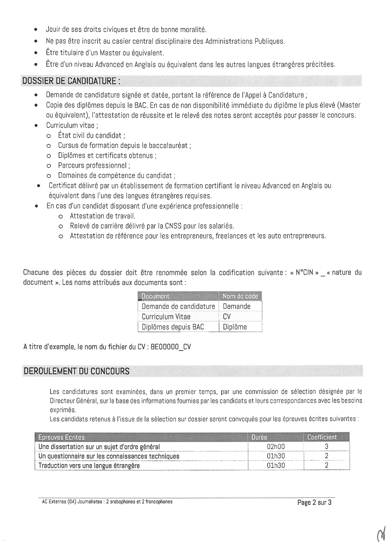 Concours Journalistes MAP