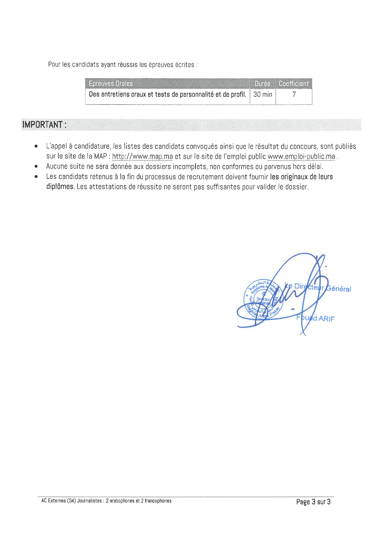 Concours Journalistes MAP