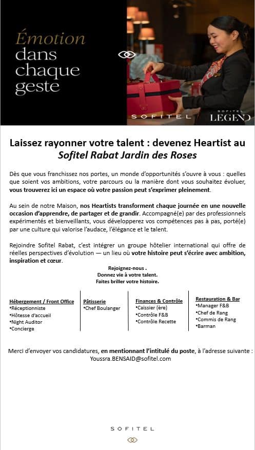 recrutement Sofitel Rabat