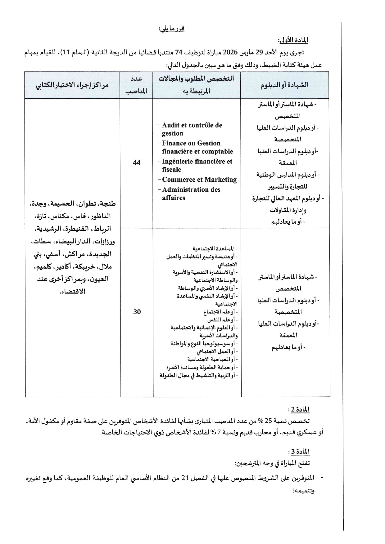 Concours Commissaire Judiciaire 2ème Grade