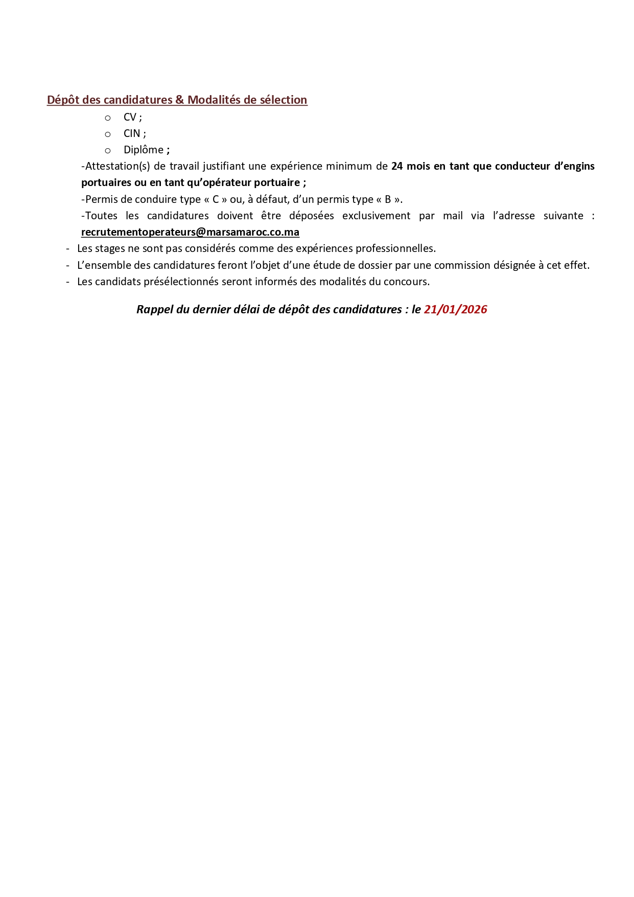 Concours Marsa Maroc