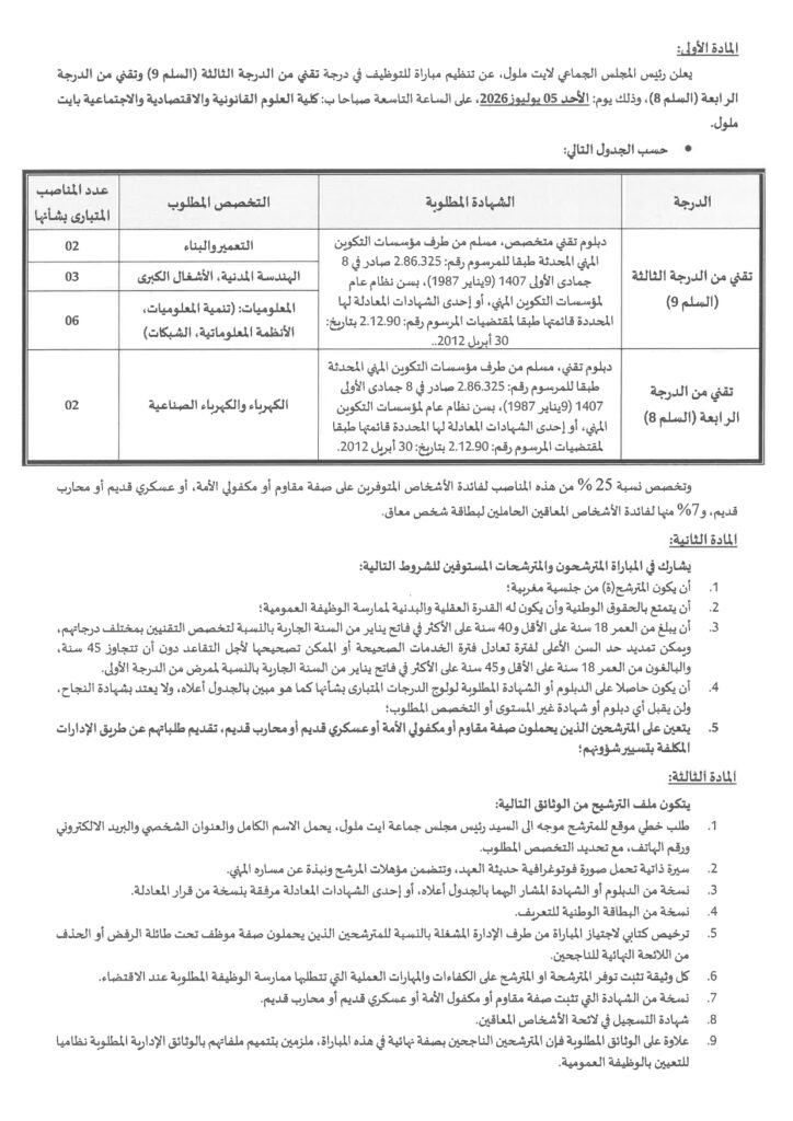 Concours Préfecture Inezgane-Aït Melloul