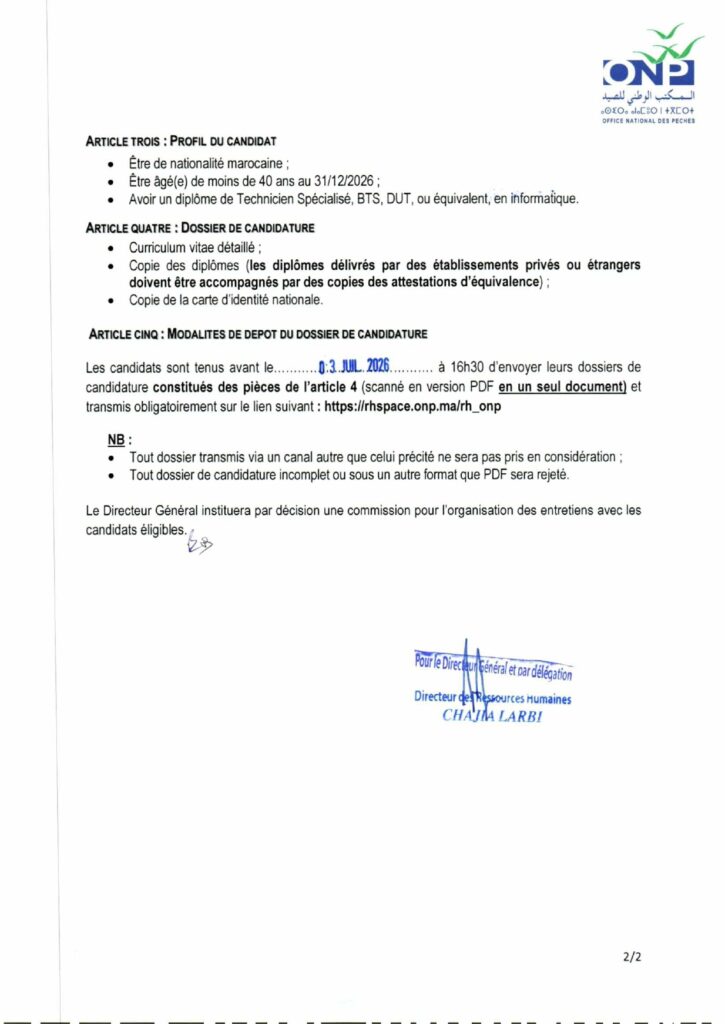 Concours ONP 2026