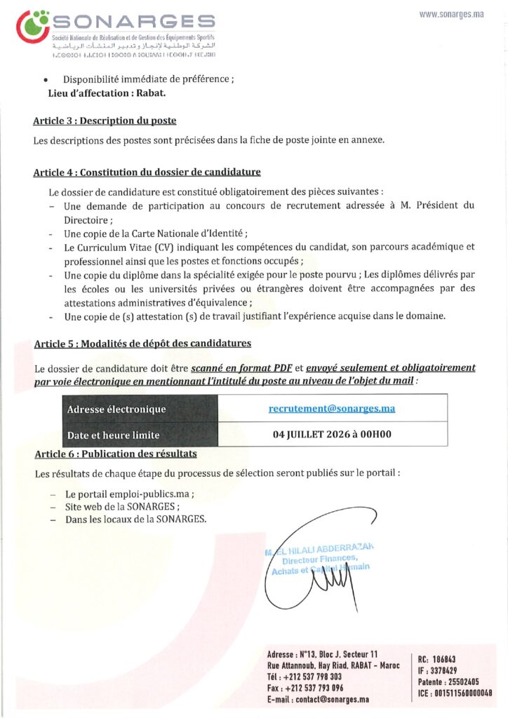 Concours SONARGES