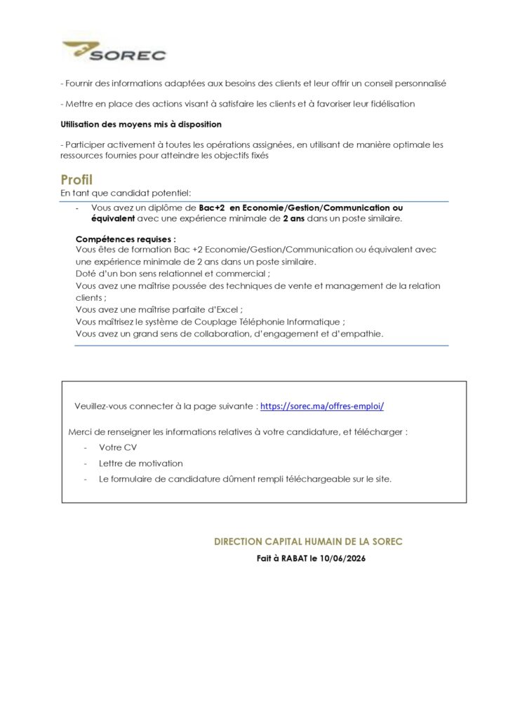 Emploi Rabat