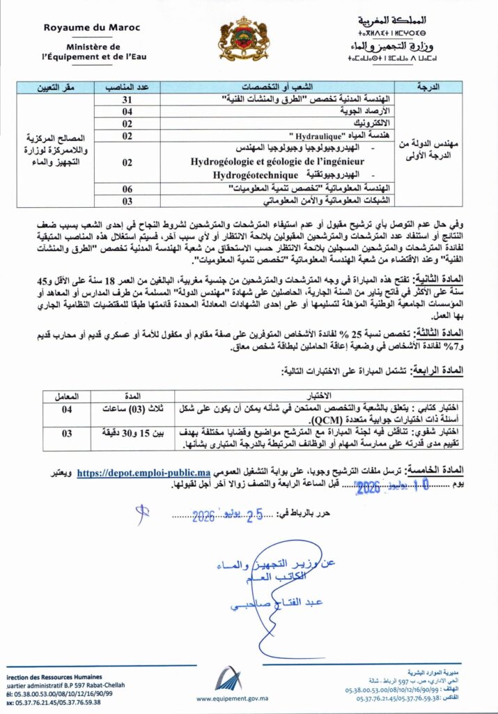 concours-ministere-equipement-recrutement-50-ingenieurs-etat-1er-grade