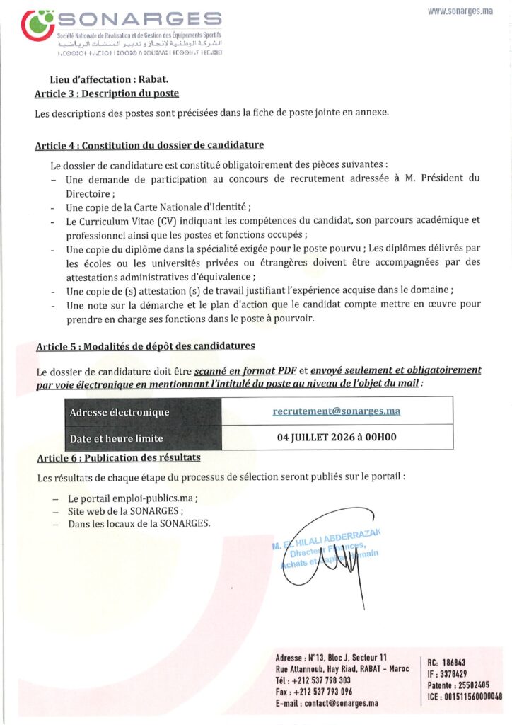 SONARGES Lance un Concours