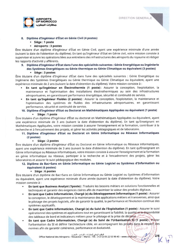 avis de recrutement ONDA