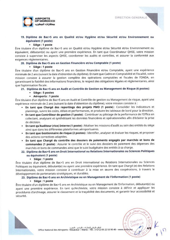 avis de recrutement ONDA