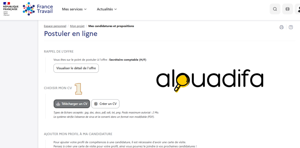 Télécharger un CV sur France Travail