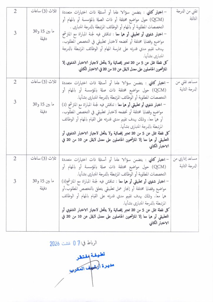 Concours Archives du Maroc 2026