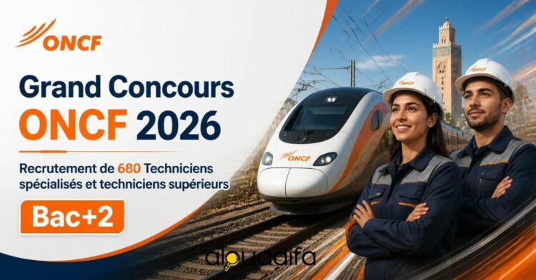 Grand Concours ONCF 2026 : Recrutement de 680 Techniciens Bac+2 alwadifa