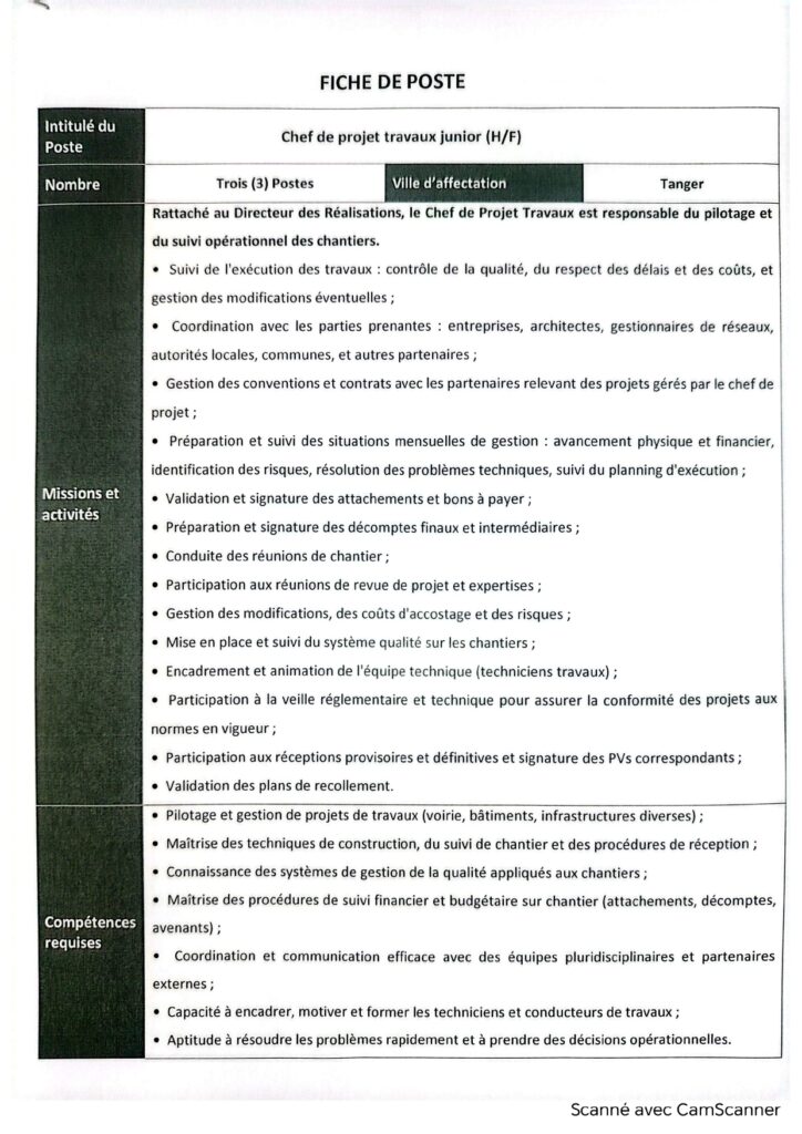 Concours Tanger Région Aménagements