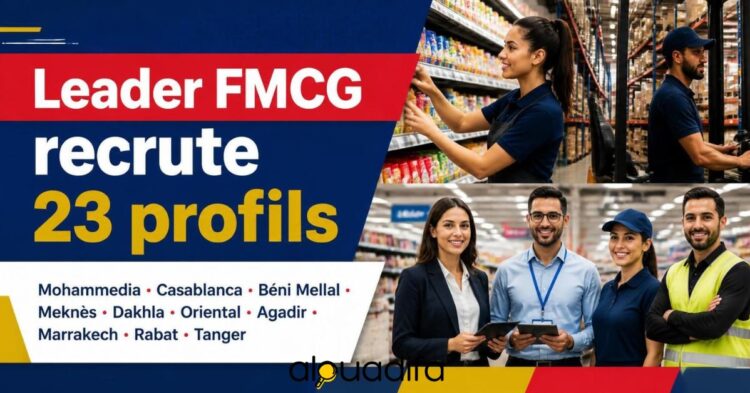 Emploi Maroc : Leader FMCG recrute 23 Profils à Plusieurs Villes alwadifa