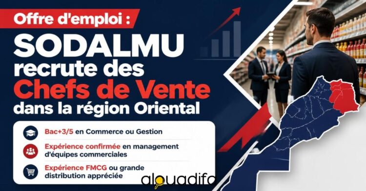 SODALMU recrute des Chefs de Vente dans l’Oriental | Bac+3/5 alwadifa