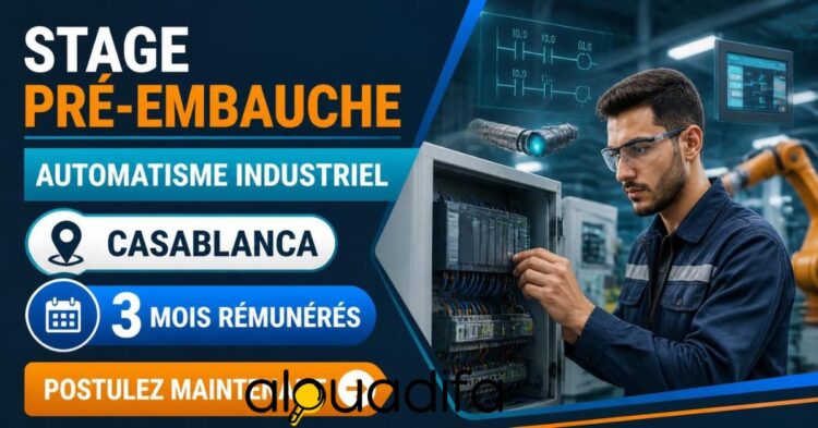 Stage Pré-Embauche en Automatisme Industriel à Casablanca – 3 Mois Rémunérés alwadifa