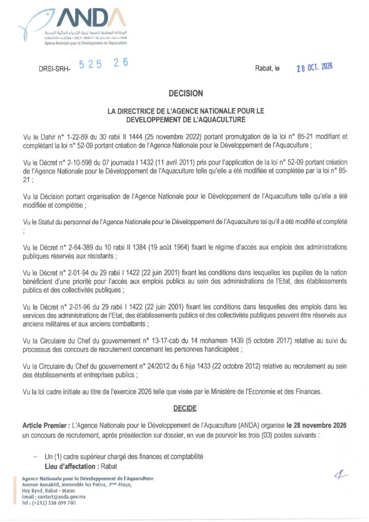Concours ANDA 2026