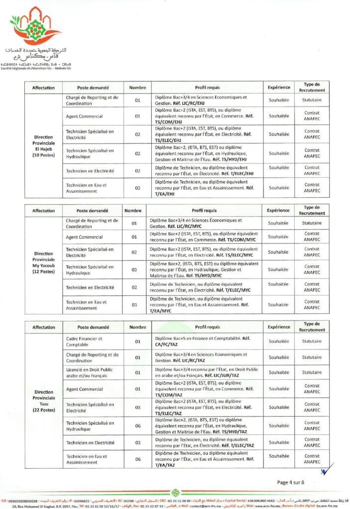concours SRM Fès-Meknès 2026