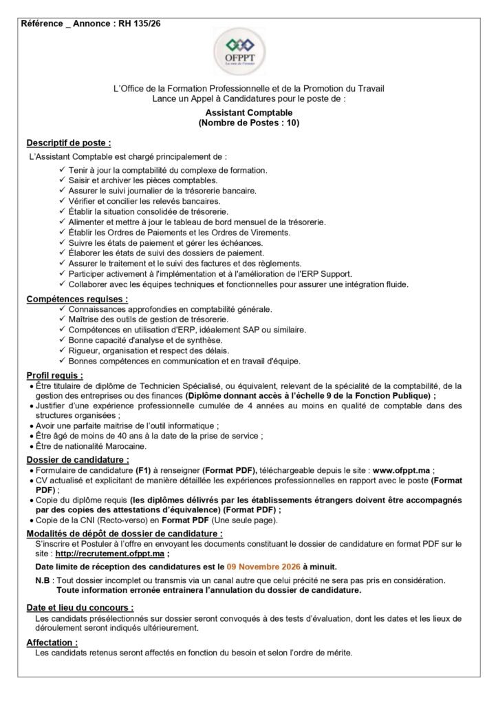 Concours OFPPT 2026